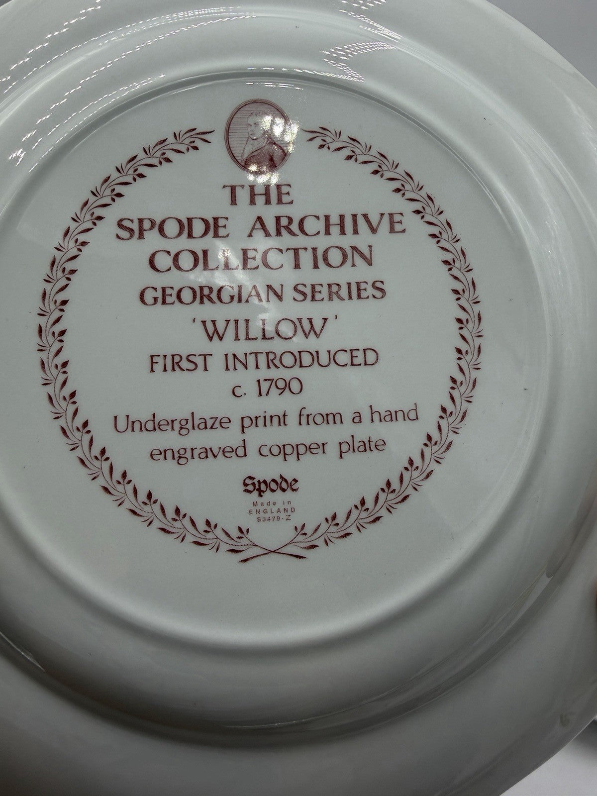 4 Spode England Porcelain Archive Collection  Plates Georgian Series Red 10.5”