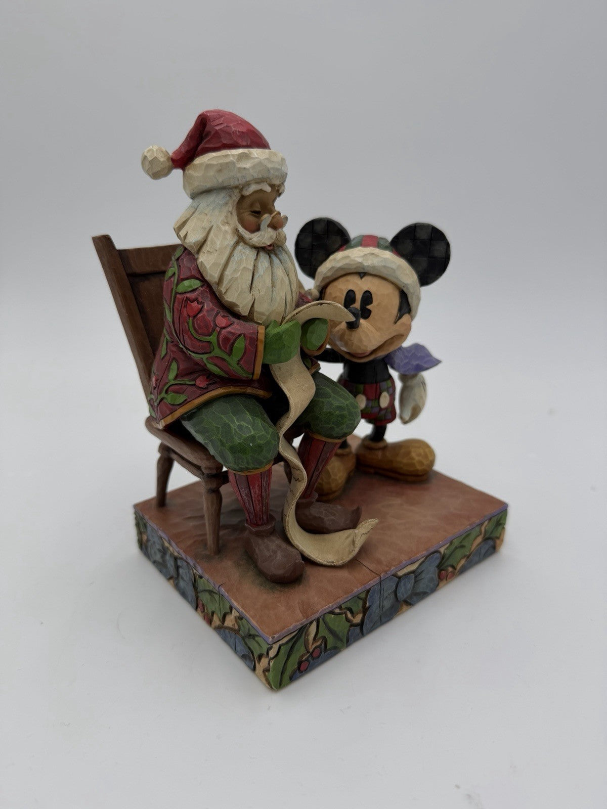 Jim Shore Mickey Mouse Santa  Checking it Twice Christmas Ornament 7” Sculpture