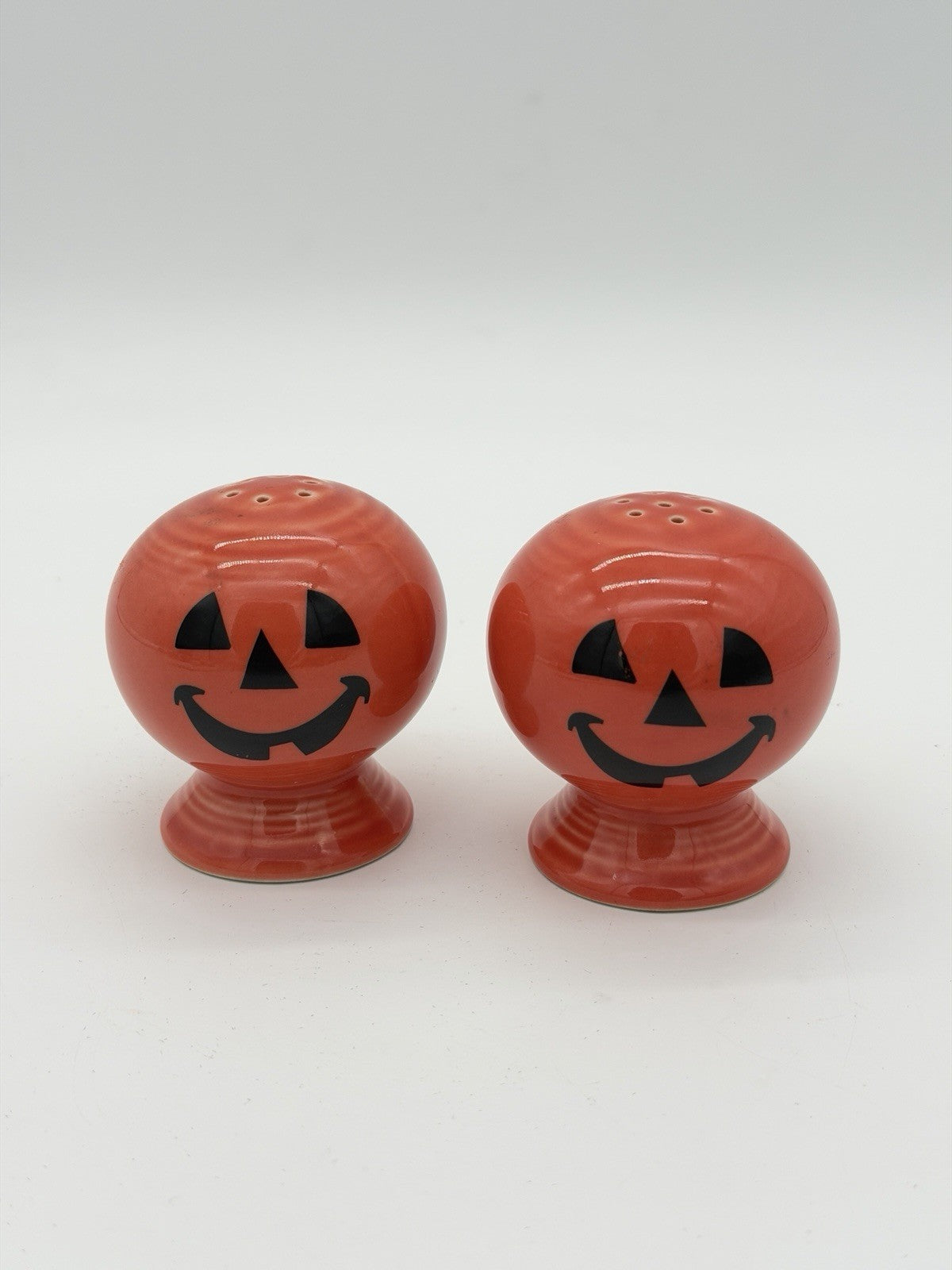 Fiesta Halloween Happy Pumpkin Jack-O-Lantern Orange Salt & Pepper Shakers