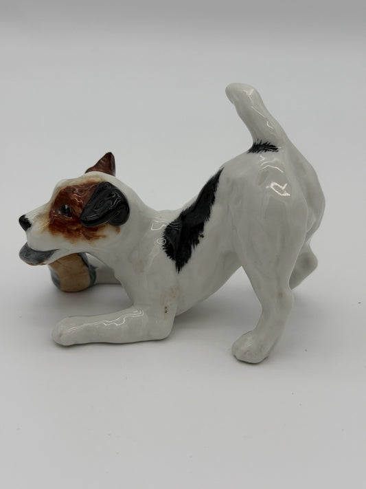 VTG Royal Doulton Jack Russell TERRIER PUPPY W/SHOE Porcelin Dog Figurine HN2654