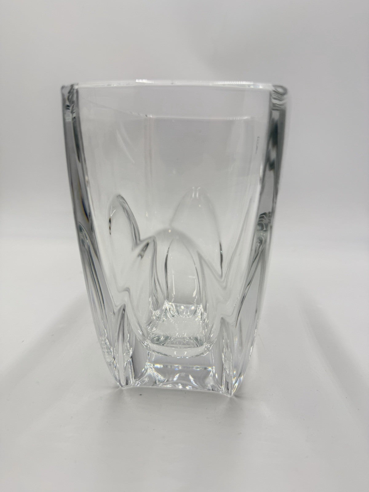 Orrefors Sweden H1253 Clear Cathedral Crystal Oblong Vase Large 6”Hx7”Lx4” Sign