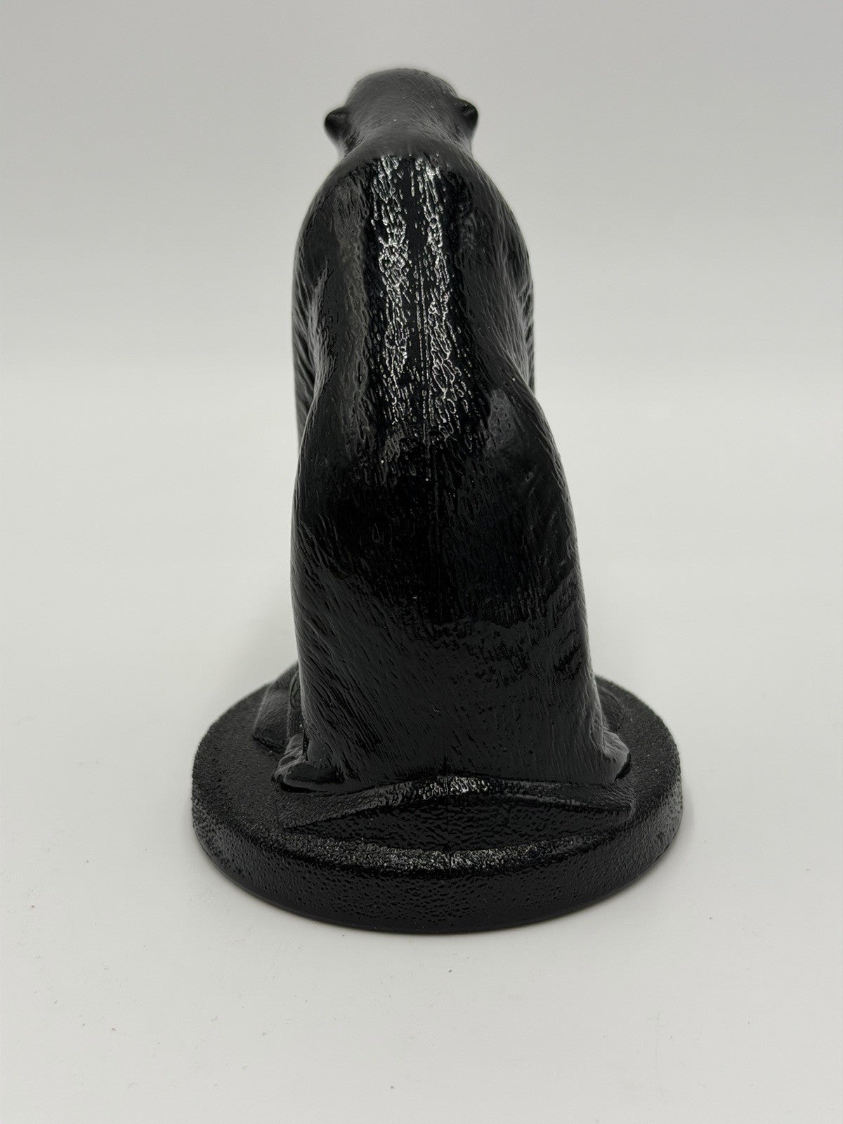 Vtg Summit Art Glass Company  Polar Bear Black Figurine 1972 Rare