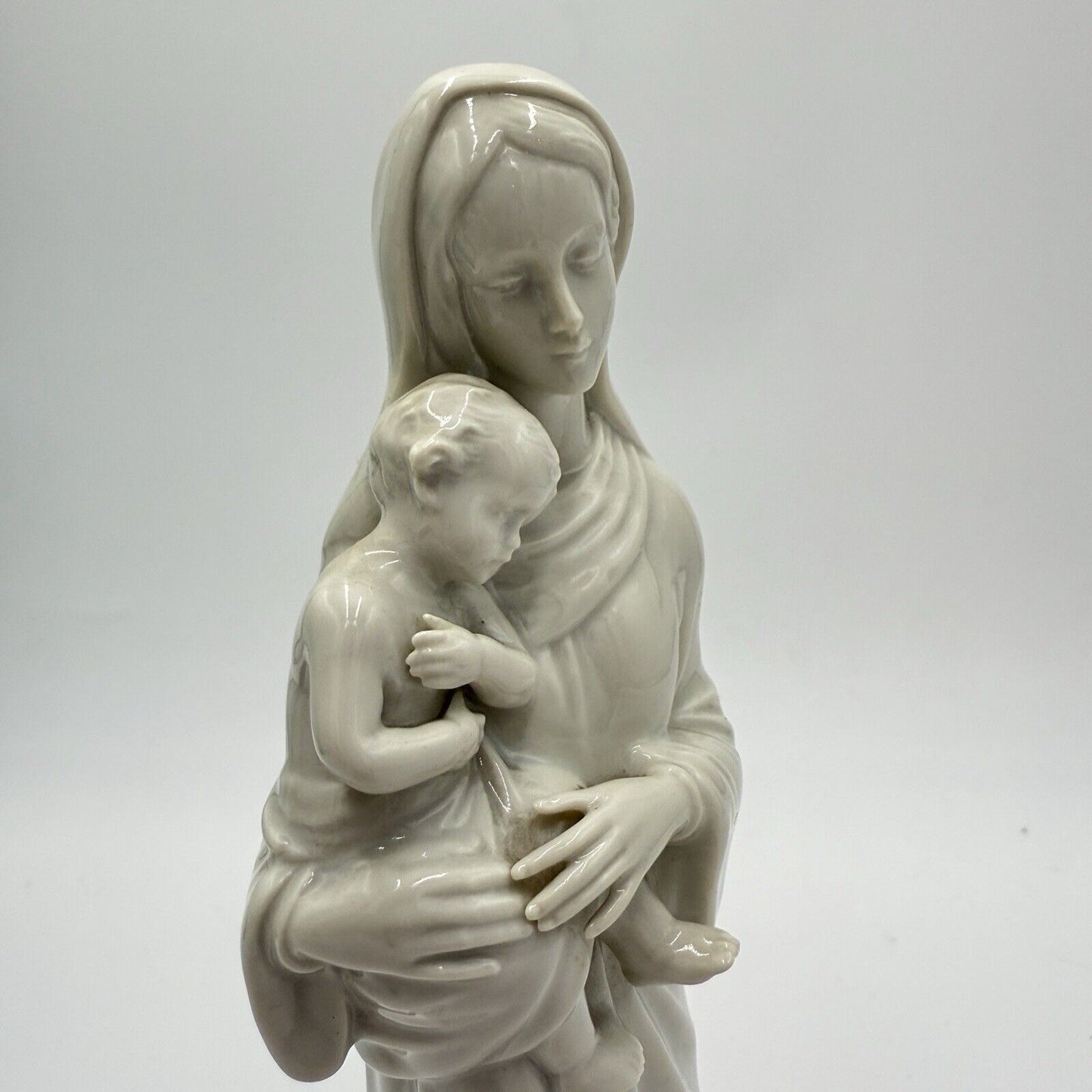 Vintage Metzler & Ortloff  Germany Porcelain Madonna & Baby White Glossy #7269