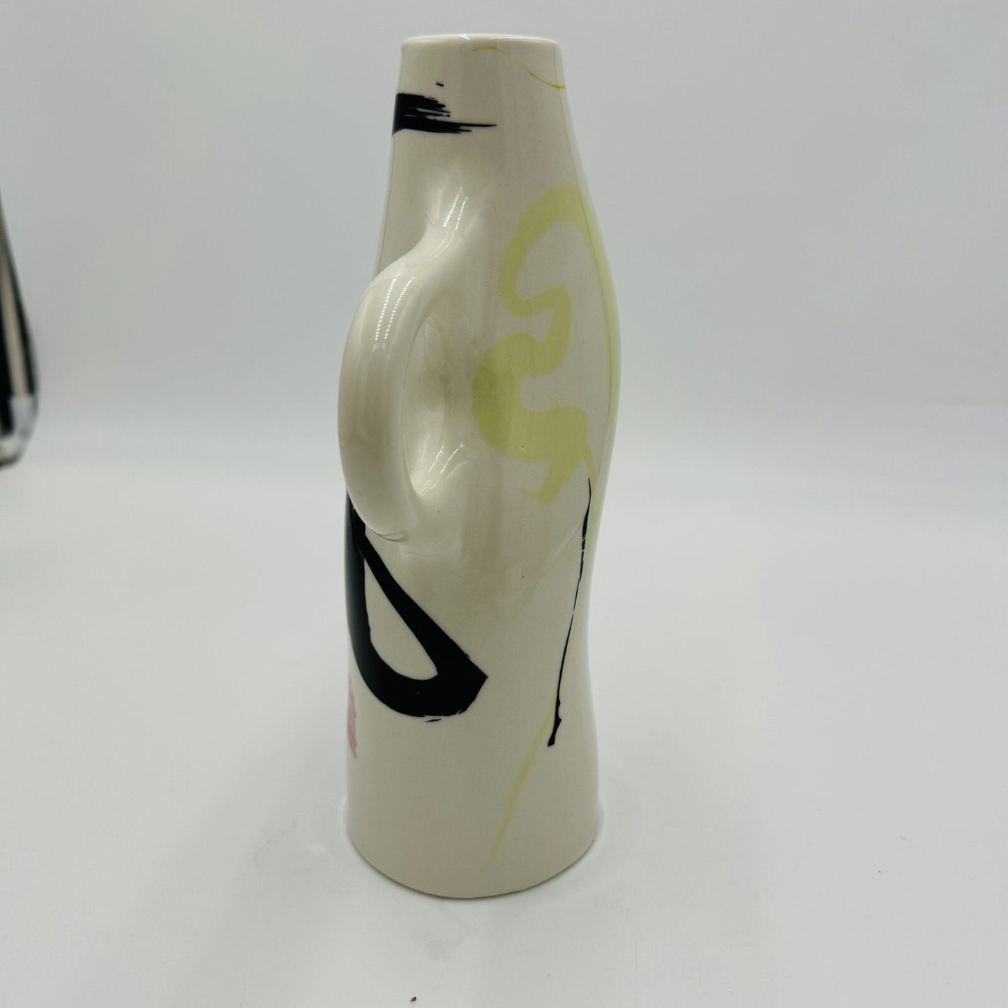 Vintage Oui Rachel Joanis Candle Stick Large Floral Stoneware Candle Holder