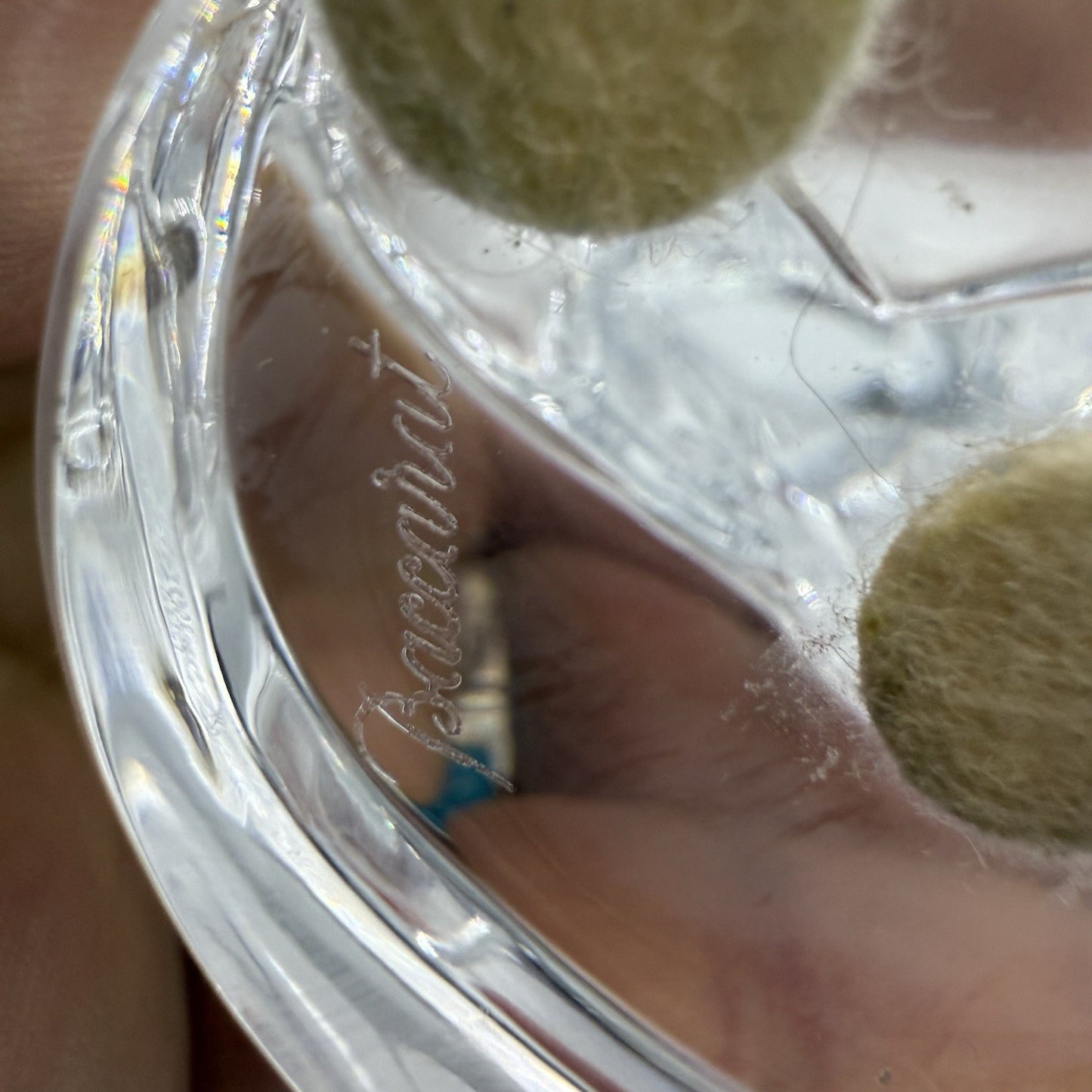 Baccarat France Crystal Tennis Player 9.5” Statue Figurine Clear Signed Vintage