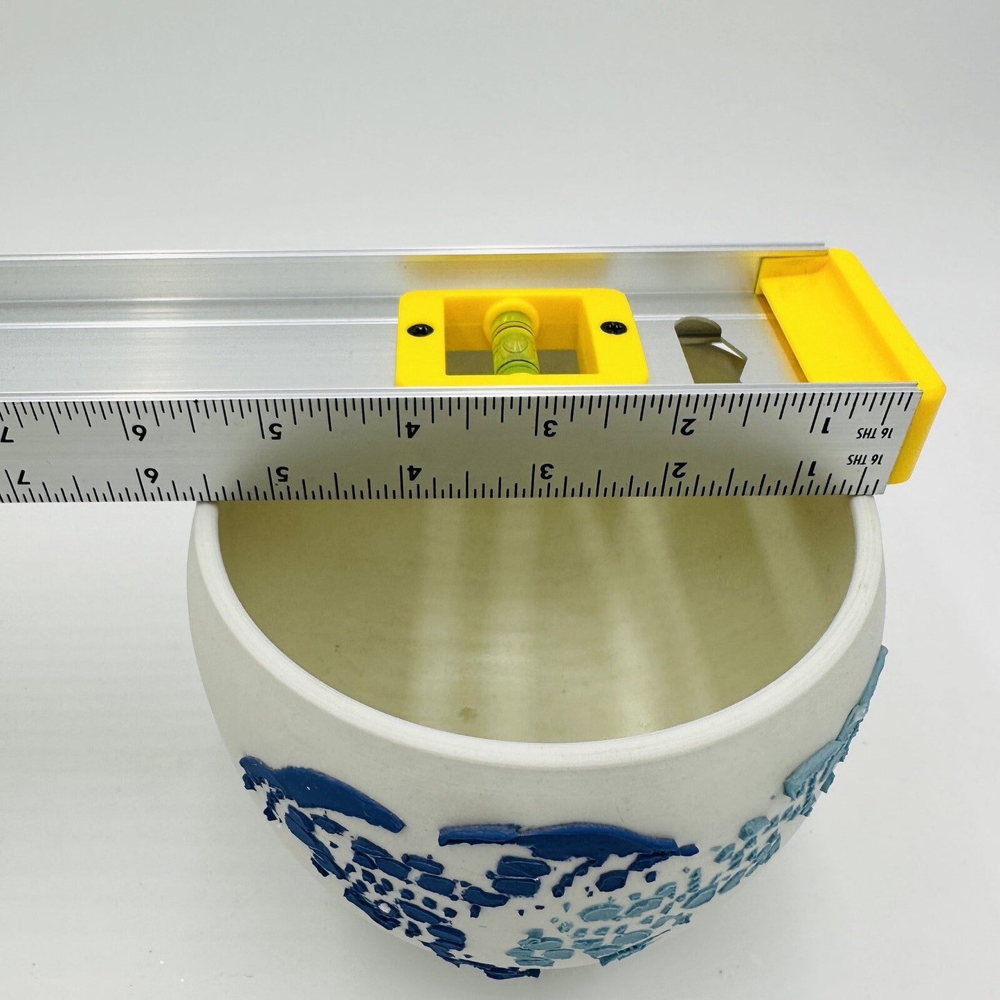 Danish Bowl Pottery Ceramic 1970s White Blue Collection Serveware