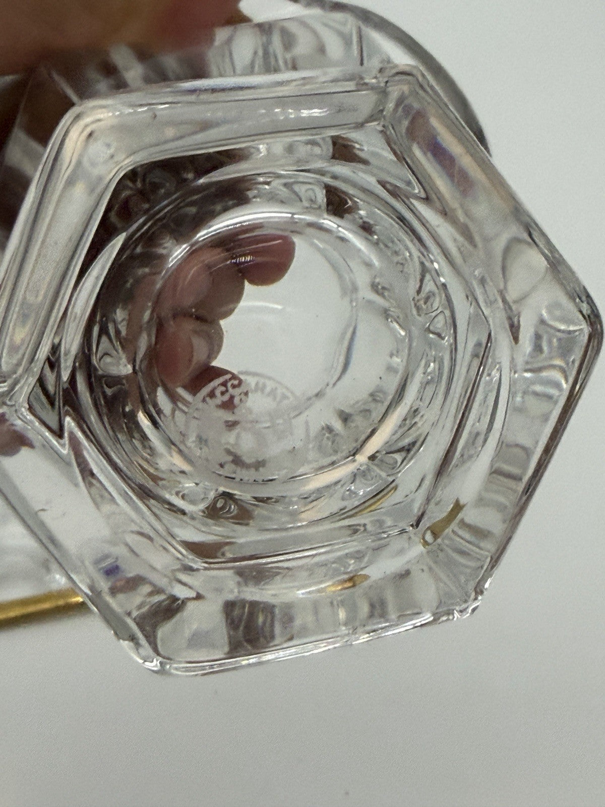 Baccarat France Crystal Harcourt Missouri Mustard/Jam Jar w/ Lid &Spoon Vtg