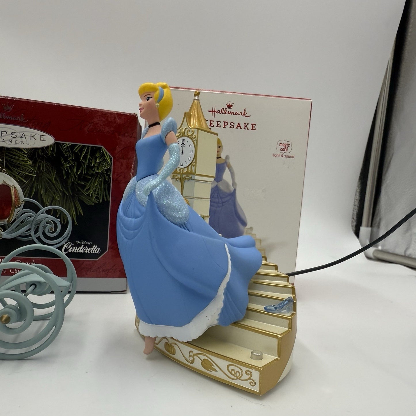 Hallmark Disney Cinderella Slipper Gus & Jaq Coach Ornaments Set 4 PCs