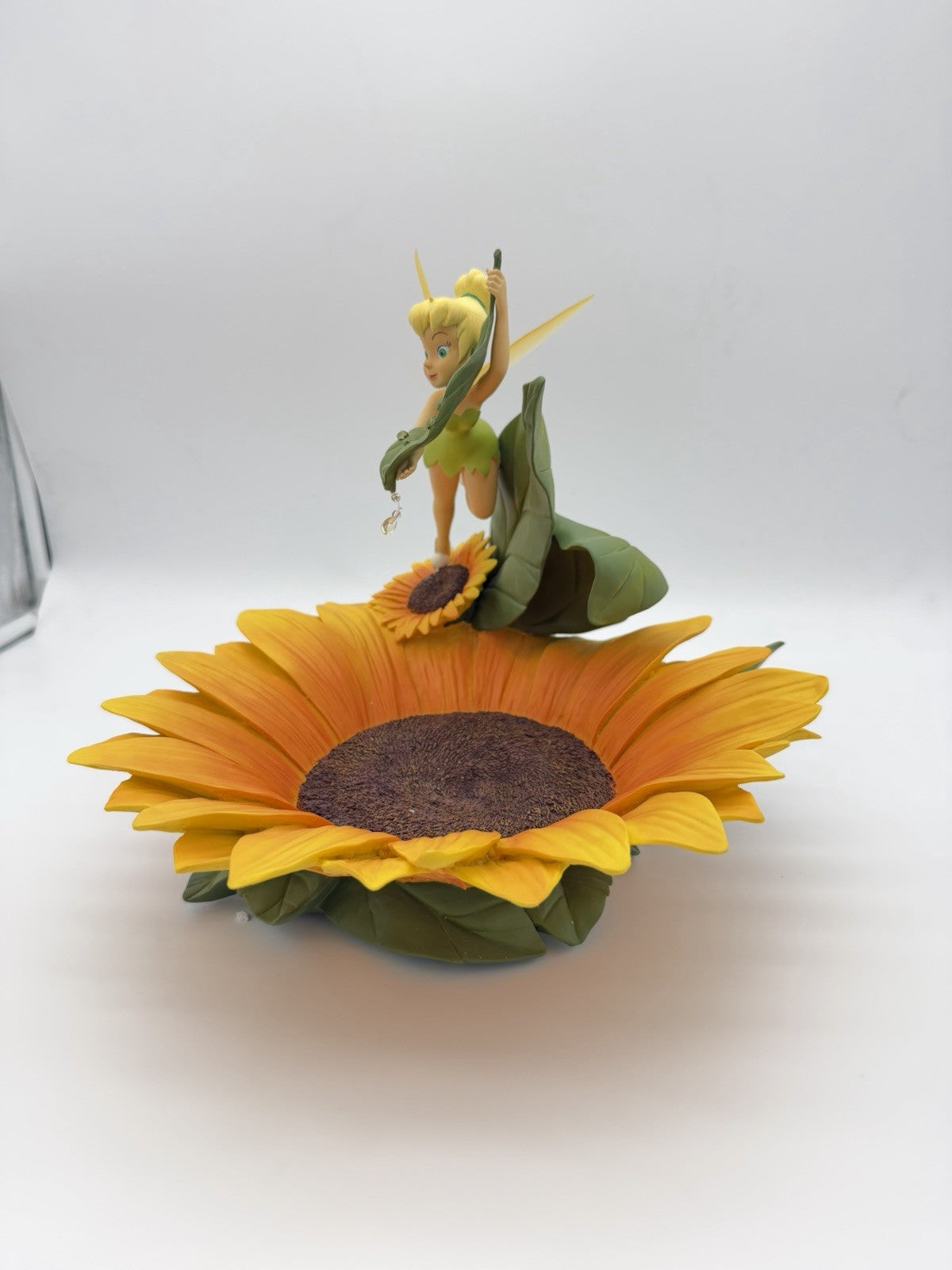 Rare Disney Store Tinkerbell Sunflower Bird Bath Resin Large Home & Garden Boxed