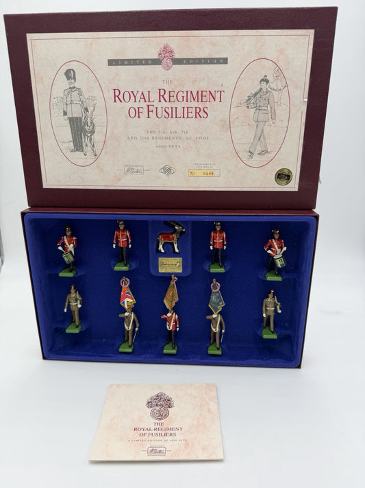 Britains Royal Regiment of Fusiliers 10 Metal Toy Soldiers 1986 NIB /COA