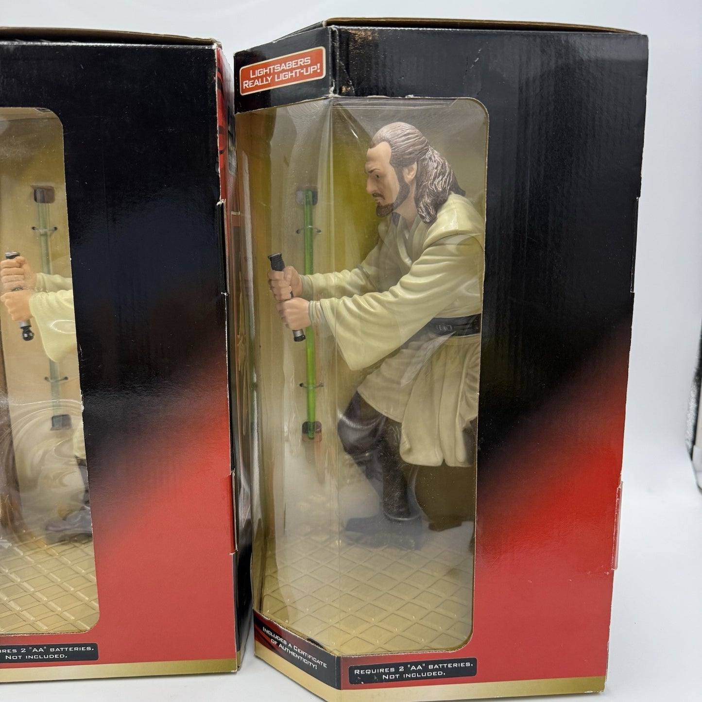 Star Wars Episode 1 Obi-Wan Kenobi /Qui-gon Jinn Mega Action Figurines 14”