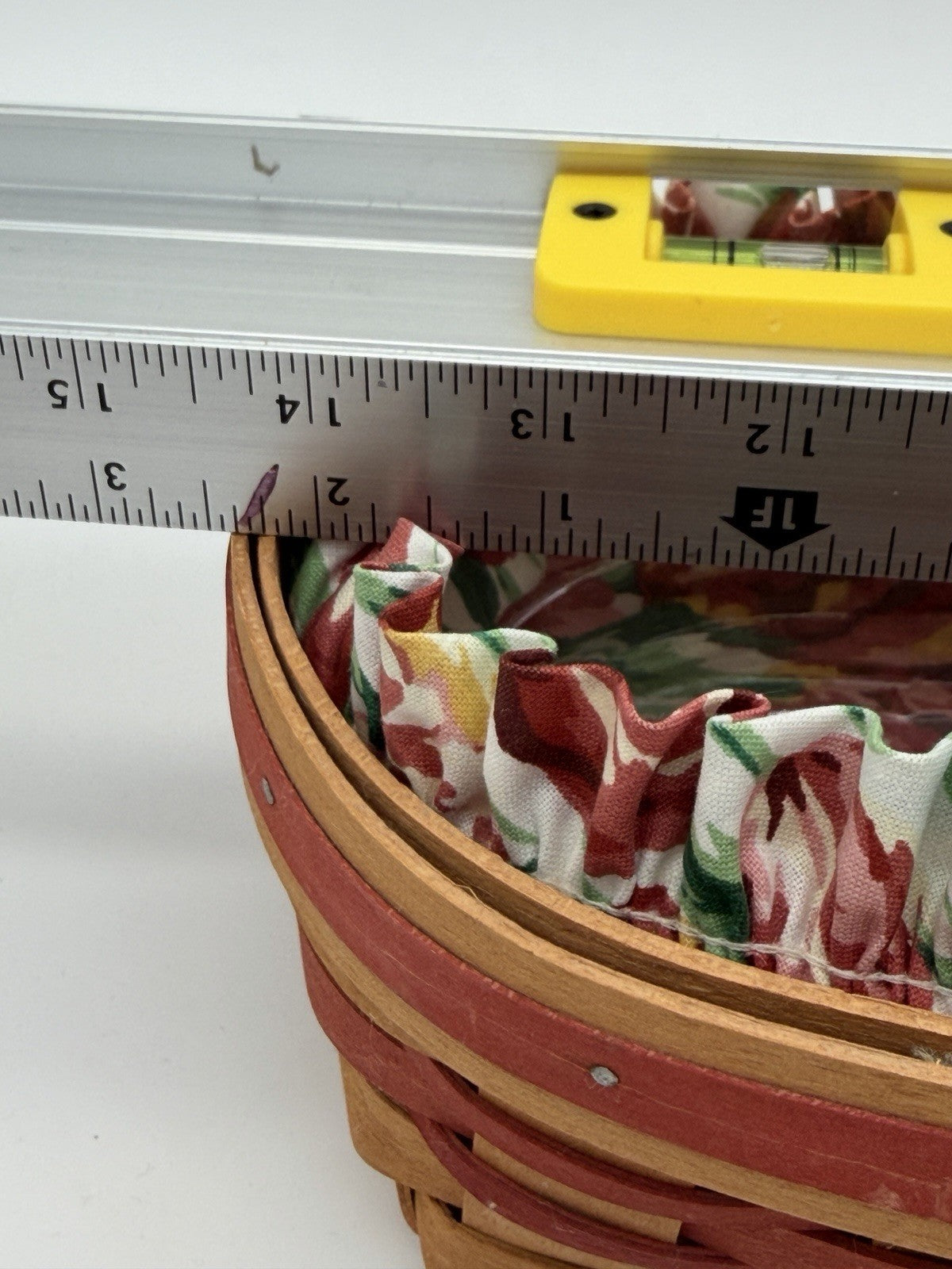 Longaberger 1995 May Series Red Tulip Basket Liner /Protector /Tie-On Oval VTG