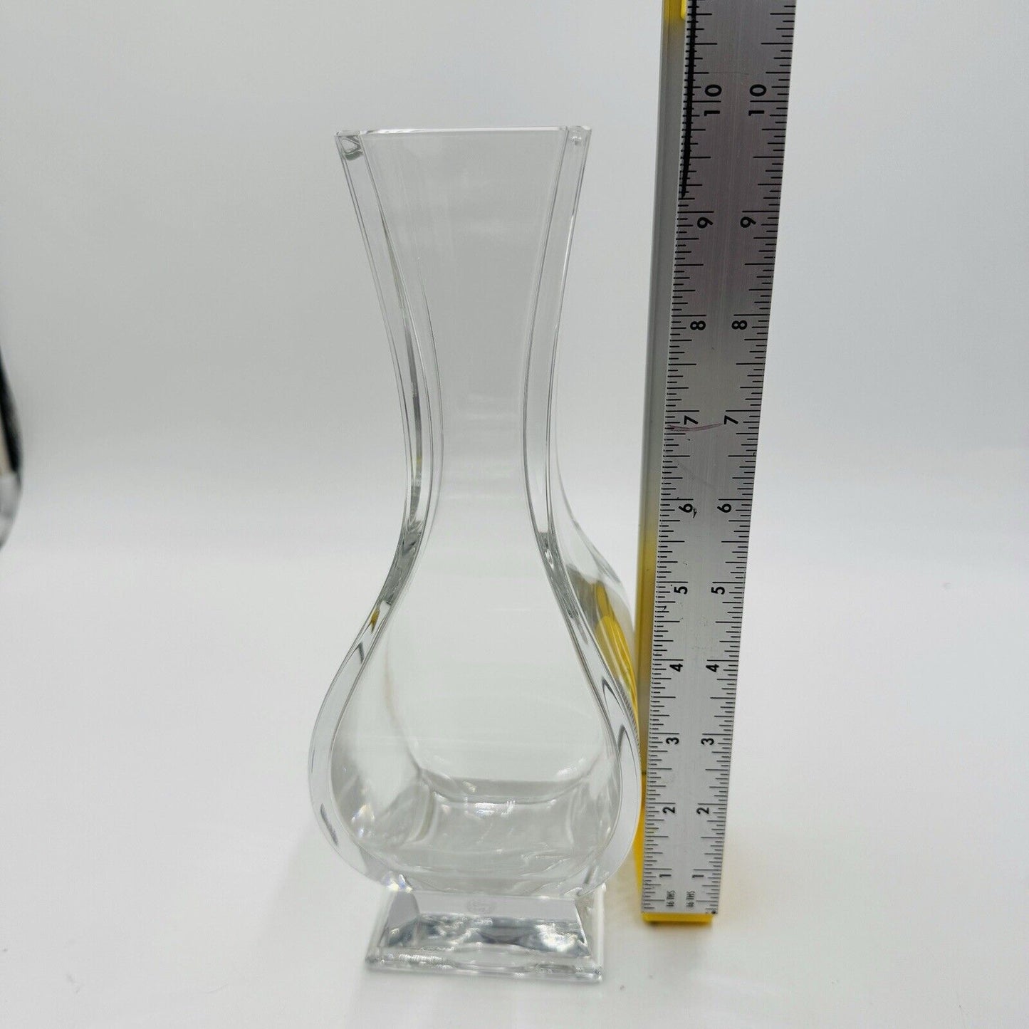 Baccarat Crystal France Lotus Vase For Tiffany & Co 10” Vintage Geometric Square