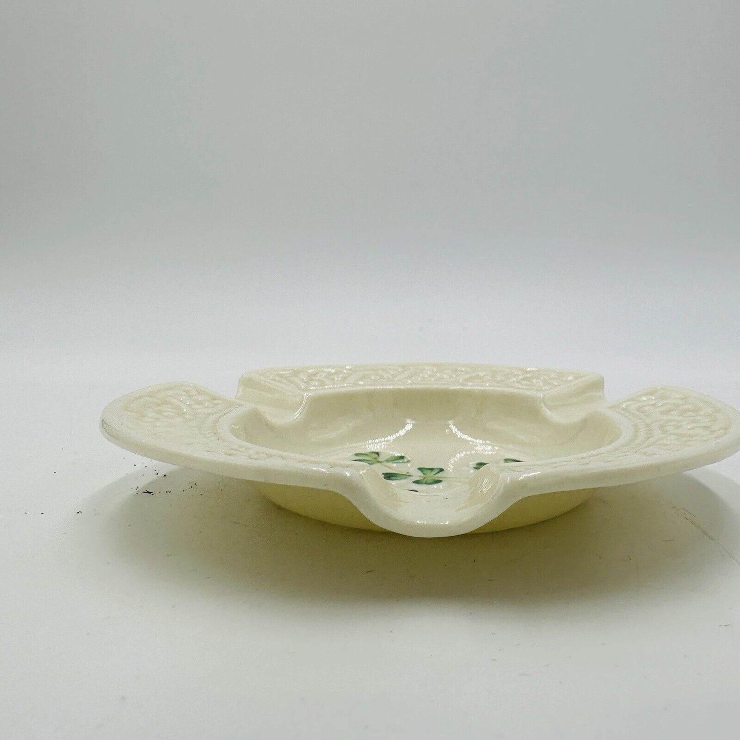 Belleek Ashtray Shamrocks 6th mark 1965 -1980 Ireland Small Vintage Porcelain