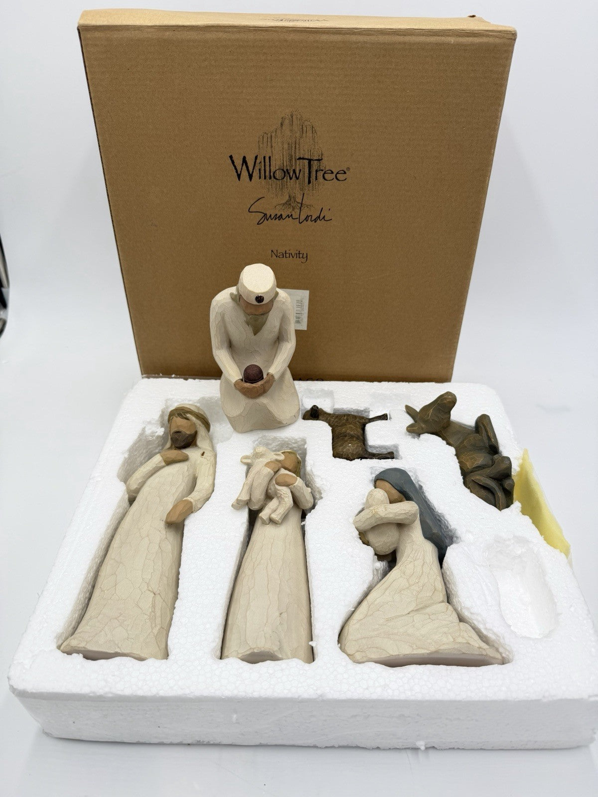 Willow Tree nativity set 6 PCs Christmas Mary Joseph Shepherd Animals