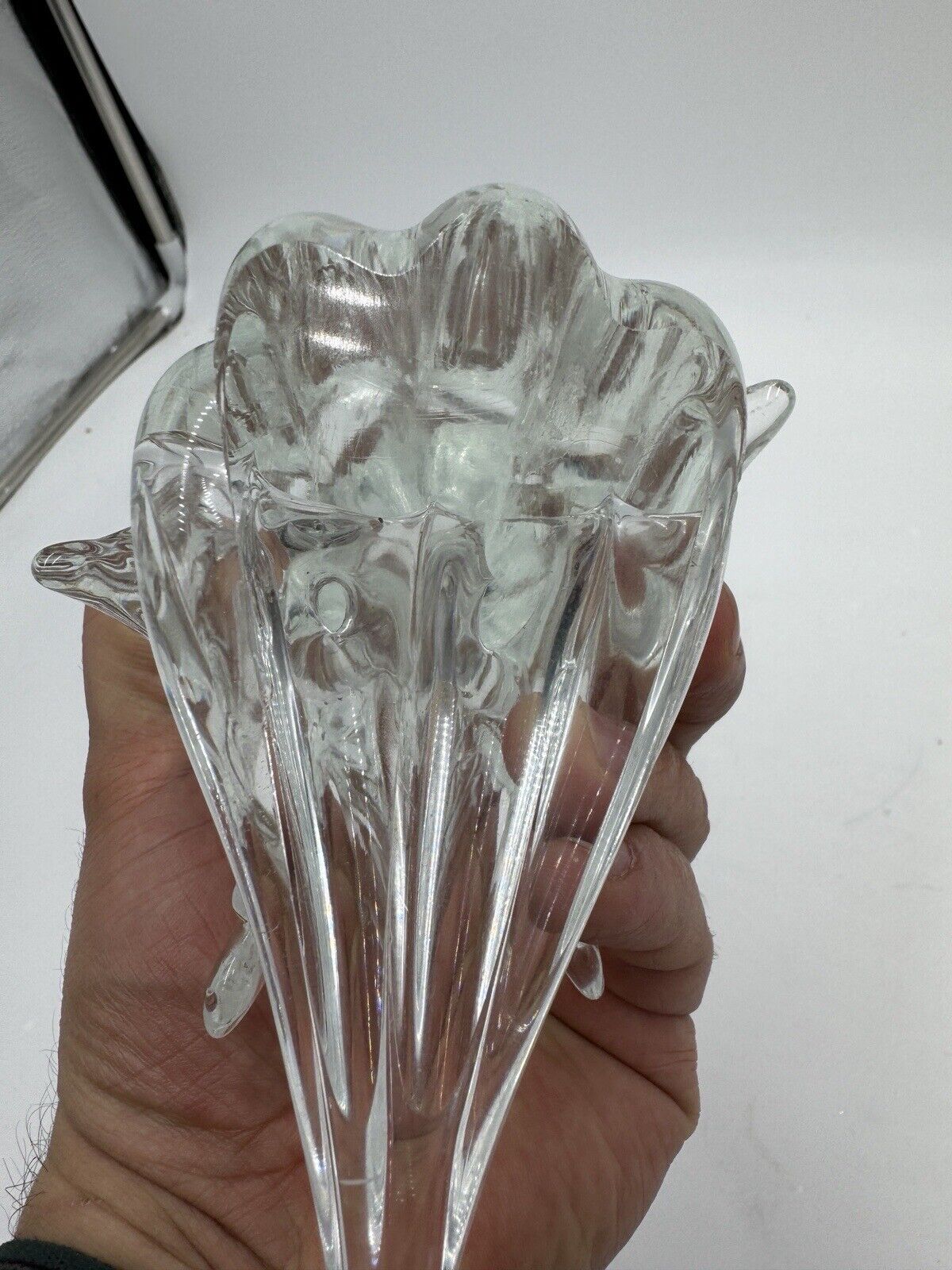 Vintage Ferro & Lazzarini Murano Glass Angel Candleholder Candlestick 6in Italy