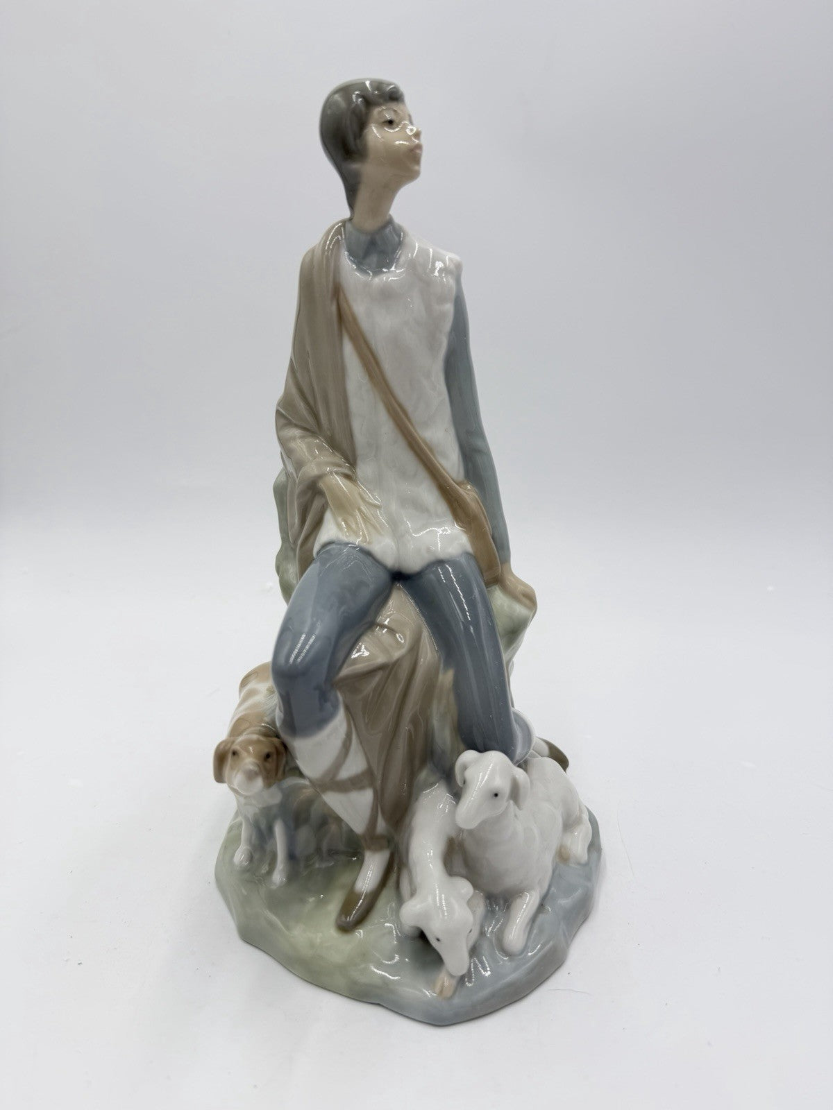 Large Nao By Lladro Spain Porcelain Shepherd Boy 10”H Figurine Early Retired