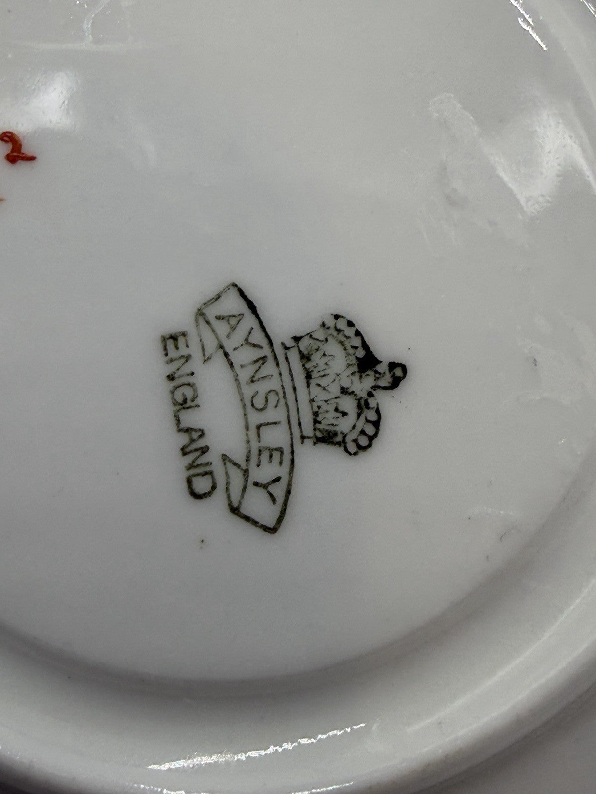Rare Vintage Aynsley Porcelain England Tea Cup & Saucer Painted Gold Gilt Set