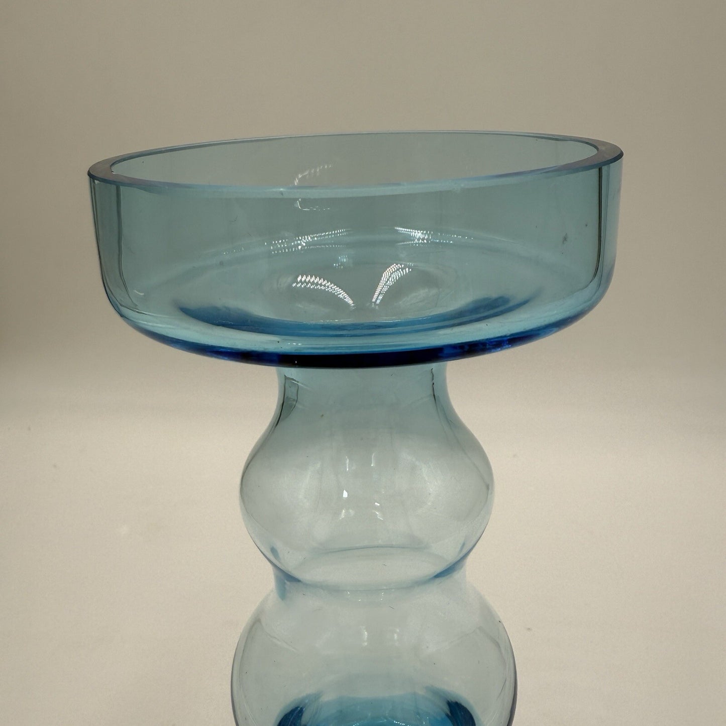 Nuutajarvi Oiva Toikka Blue Vase Finland 1960s 9" Multi shaped Vintage Art Glass