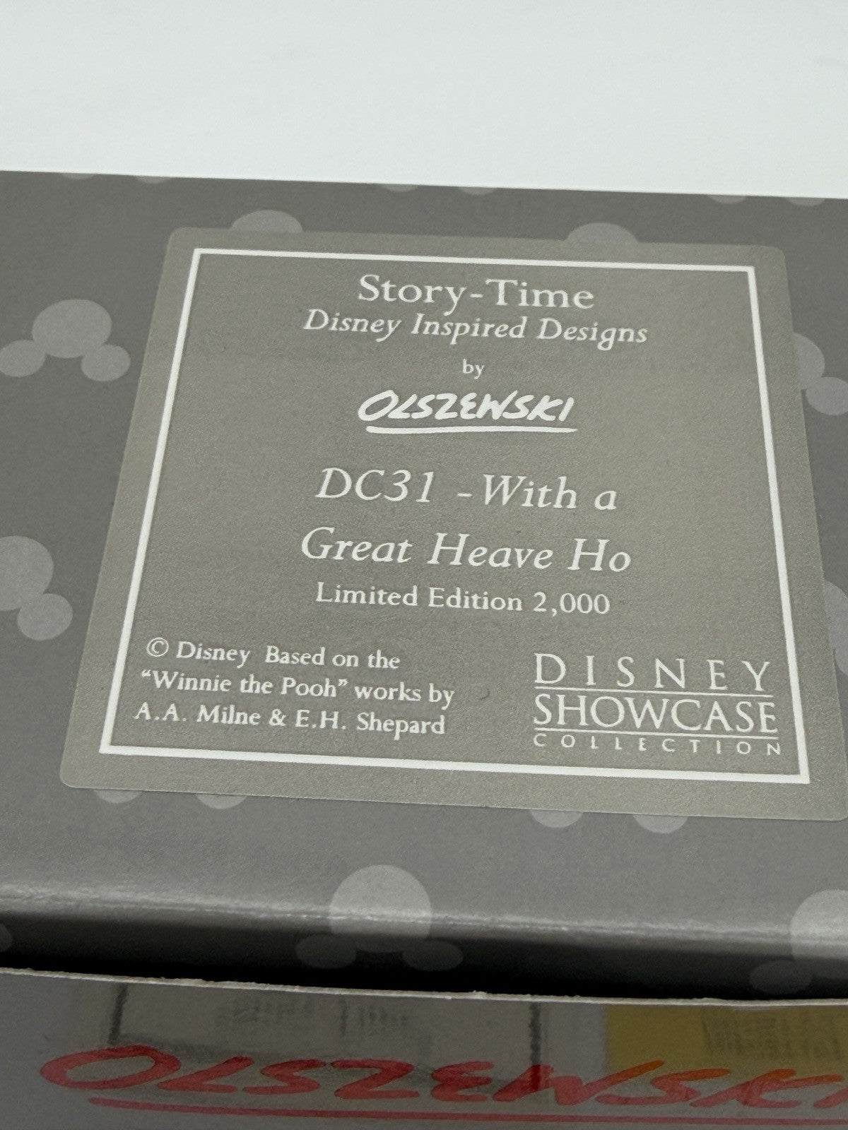 Olszewski Disney Showcase With a Great Heave Ho Winnie Pooh Figurine New/COA