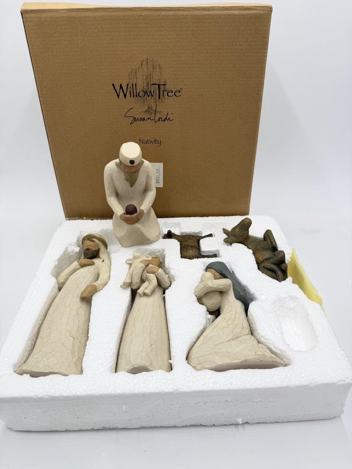 Willow Tree nativity set 6 PCs Christmas Mary Joseph Shepherd Animals