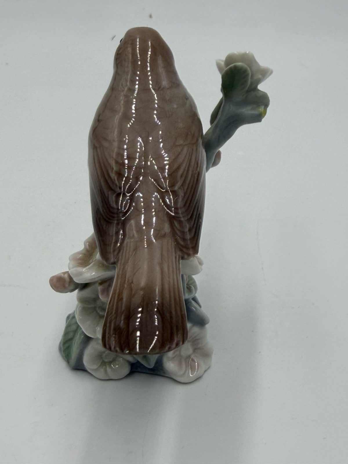 Lladro Spain Porcelain Nightingale Bird On Flower Branch Figurine 3.5”