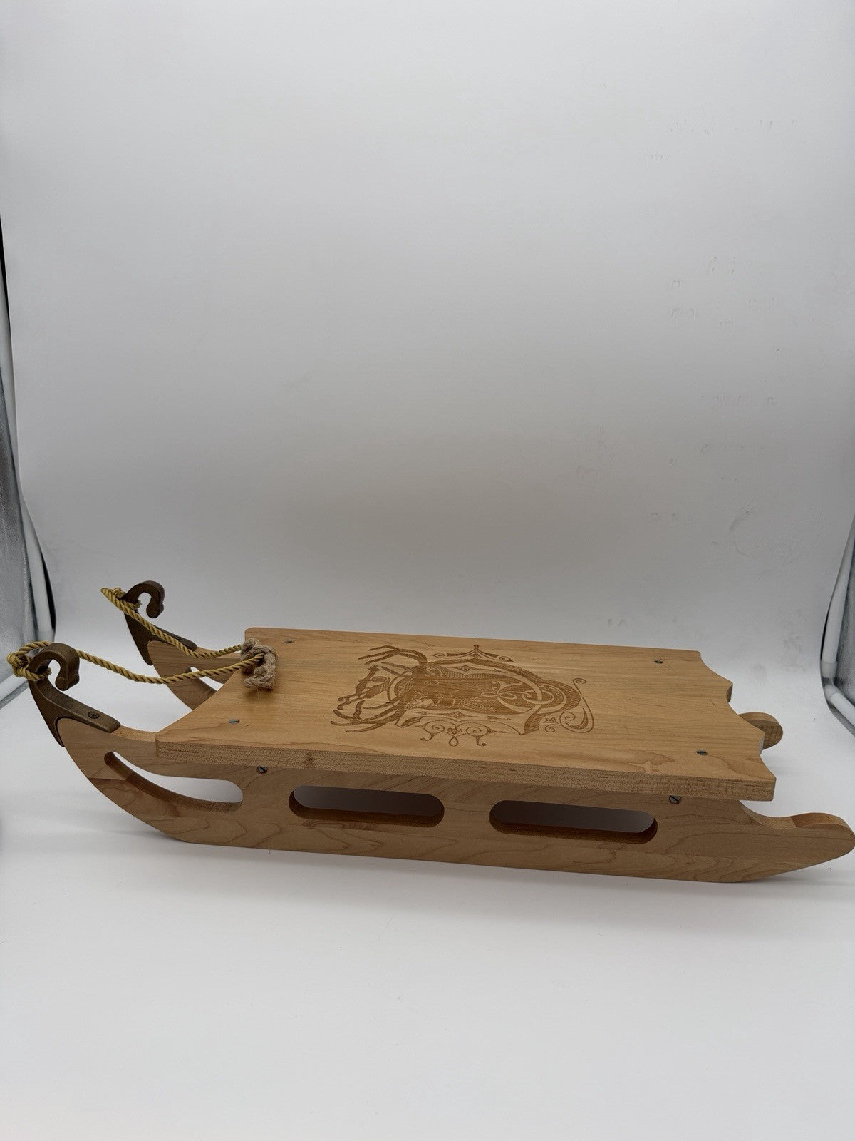 Rare John Deere Wall Decor Wood Carved christmas SLED 1880"S LOGO