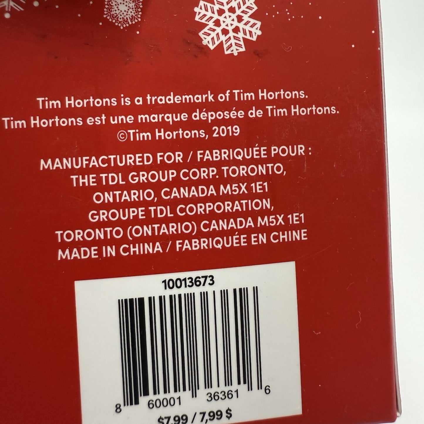 TIM HORTONS Christmas Tree Ornament Red To Go Takeout Coffee Cup 2019 New