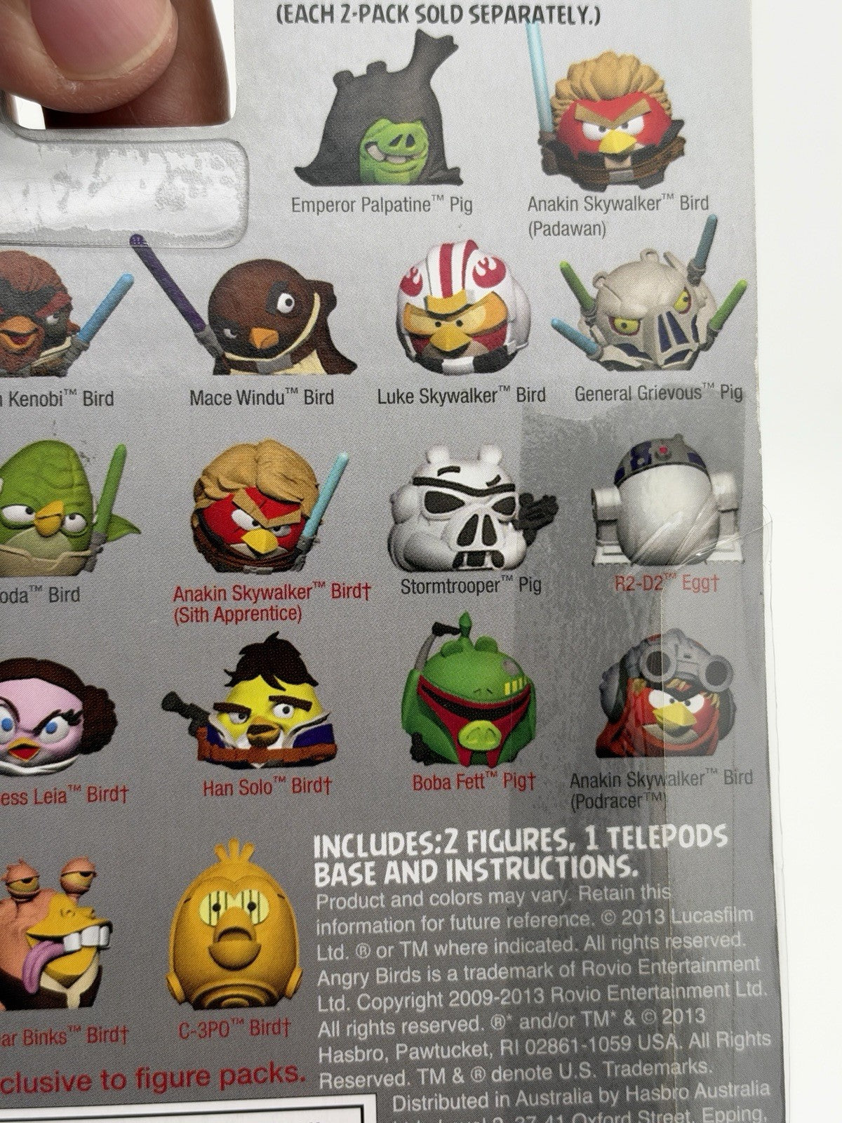 ANGRY BIRDS STAR WARS TELEPODS Yoda Bird Obi-Wan Bird 2-Pack Figurines Toys