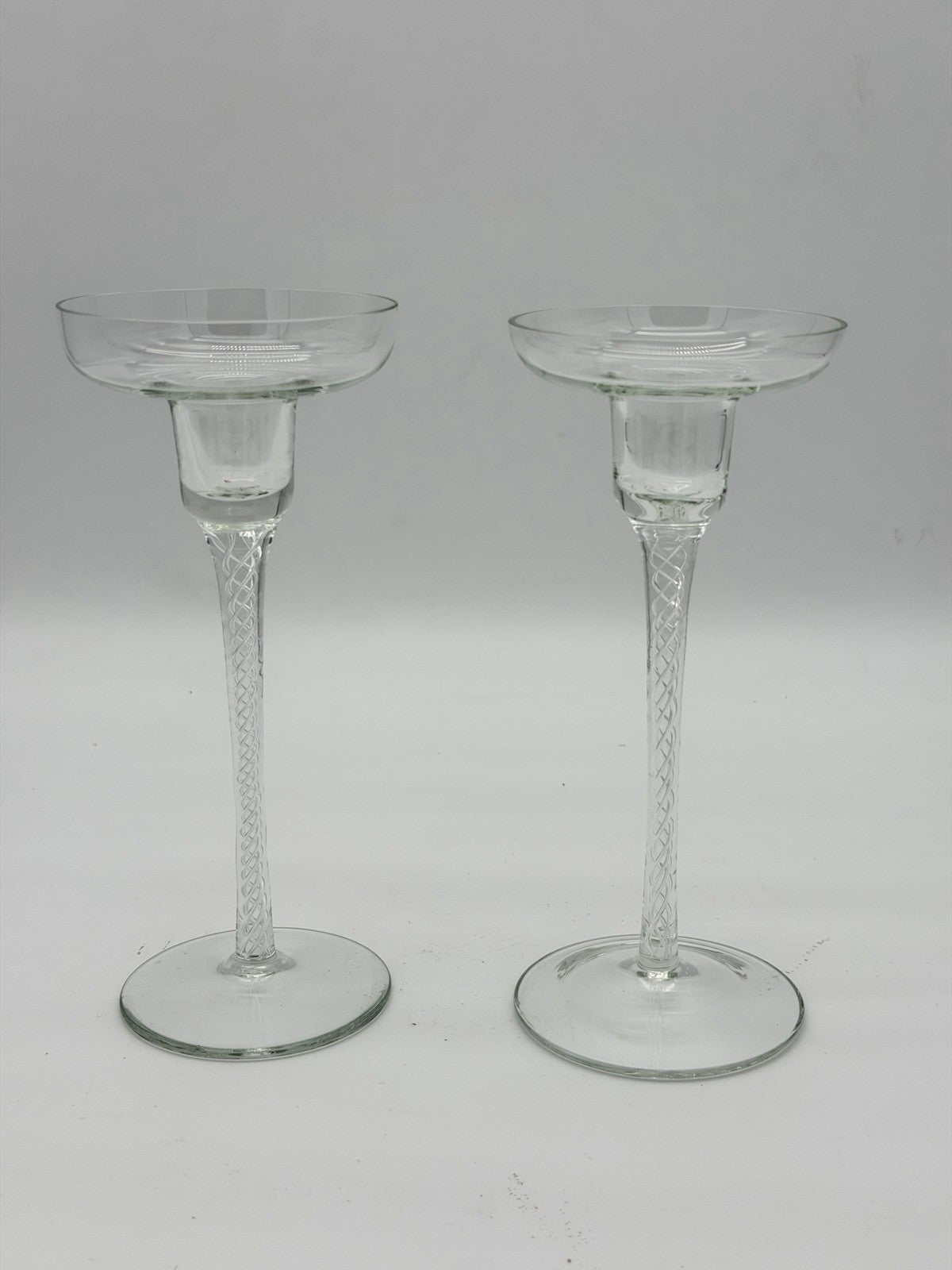Vintage IONA by Stuart 7.5” Twisted Light Candle Stick Holder Set 2 PCs