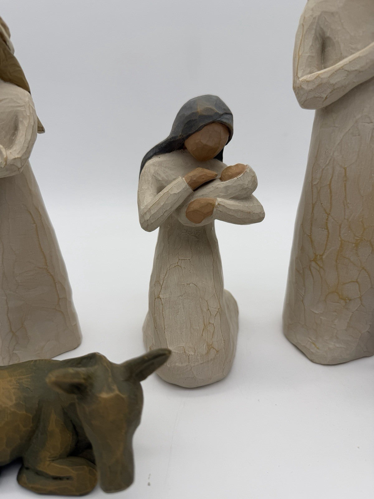 Willow Tree Nativity 1999 Susan Lordi 5 PCs Mary Joseph Shepherd Cow Donkey Set