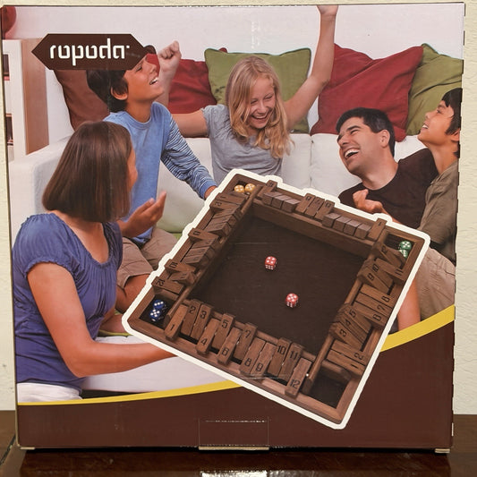 Ropoda 12 Inches 4-Way Shut The Box Dice Board Game (2-4 Players) Sealed