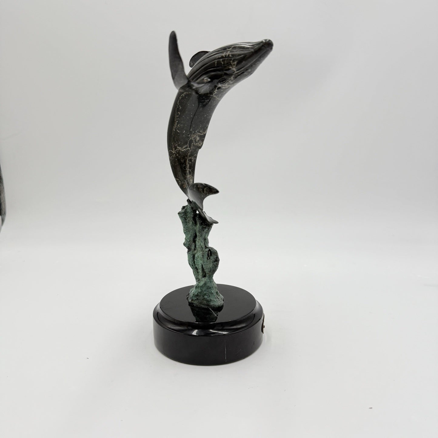 Rare Barry Power Bronze Marble Base Art Sculpture Hunchback Whale Breach” 24/400