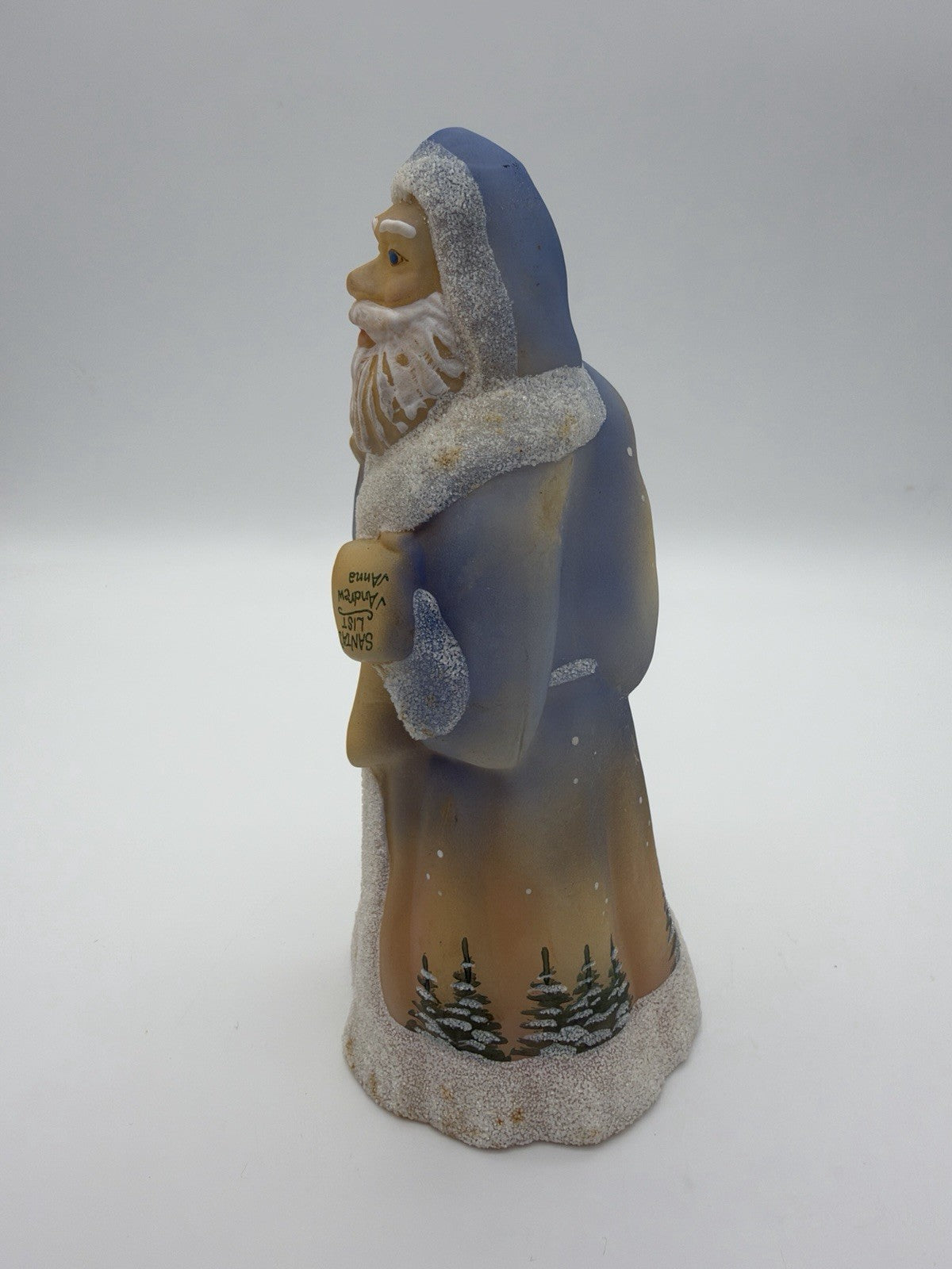 Fenton Art Glass Blue Burmese Santa Limited Edition 5560 Christmas 7.5” USA Vtg