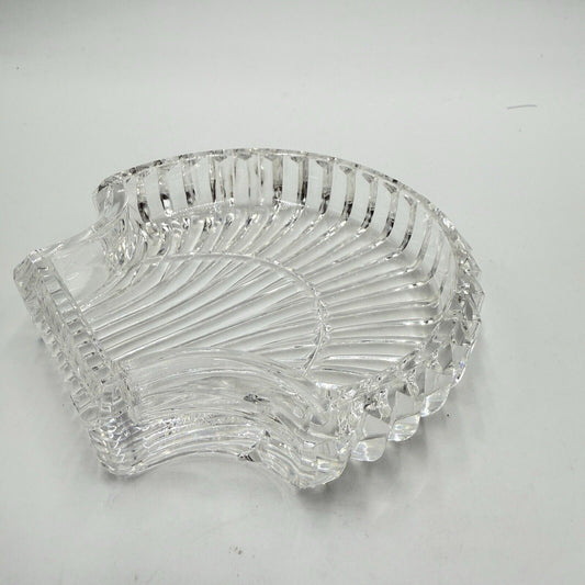 Waterford Crystal Vanity Shell Shape Tray 5” Jewelry Trinket Dish Vintage