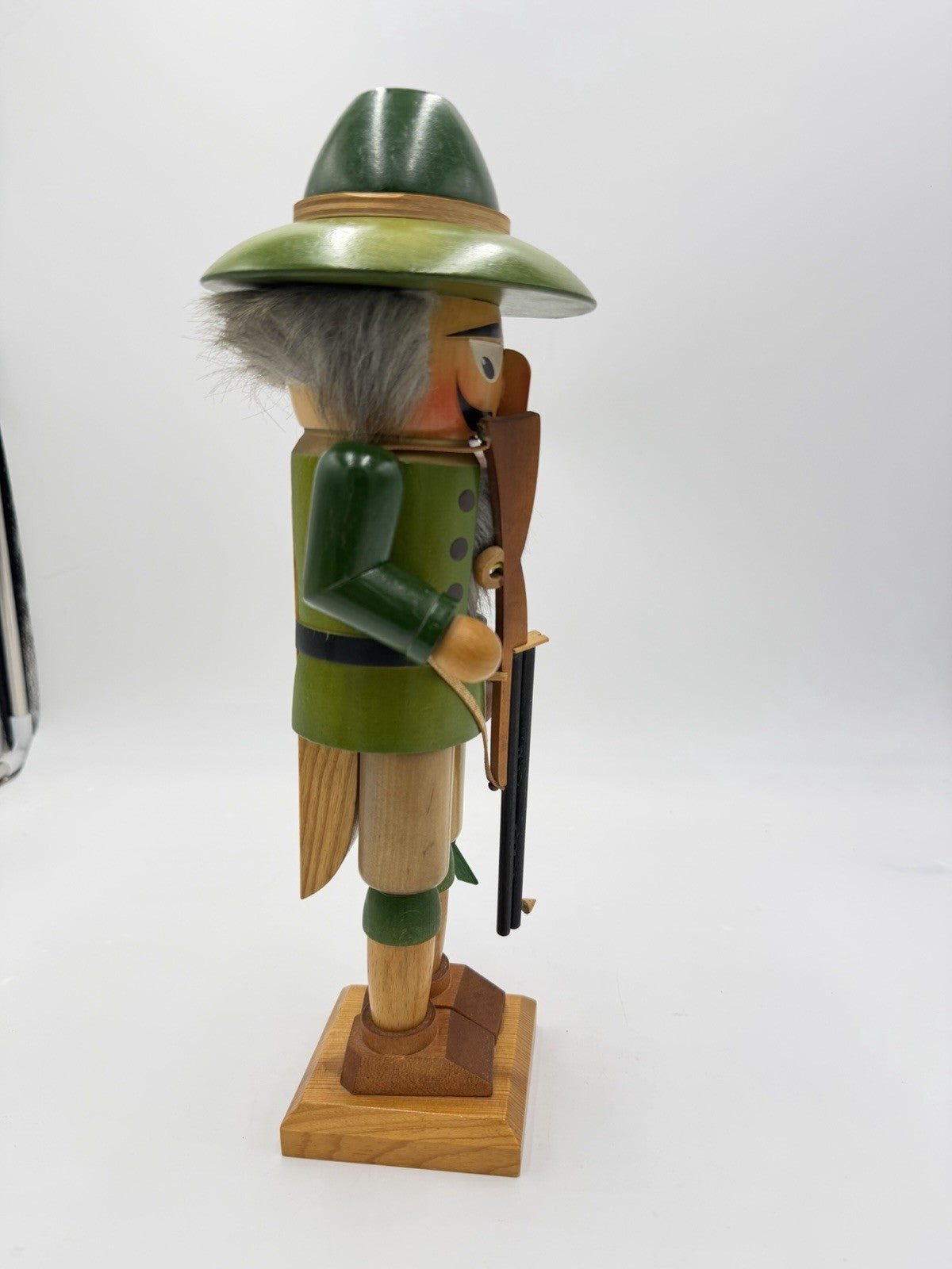 Authentic Steinbach Germany Wooden Bird Hunter 15" Nutcracker Painted Carved