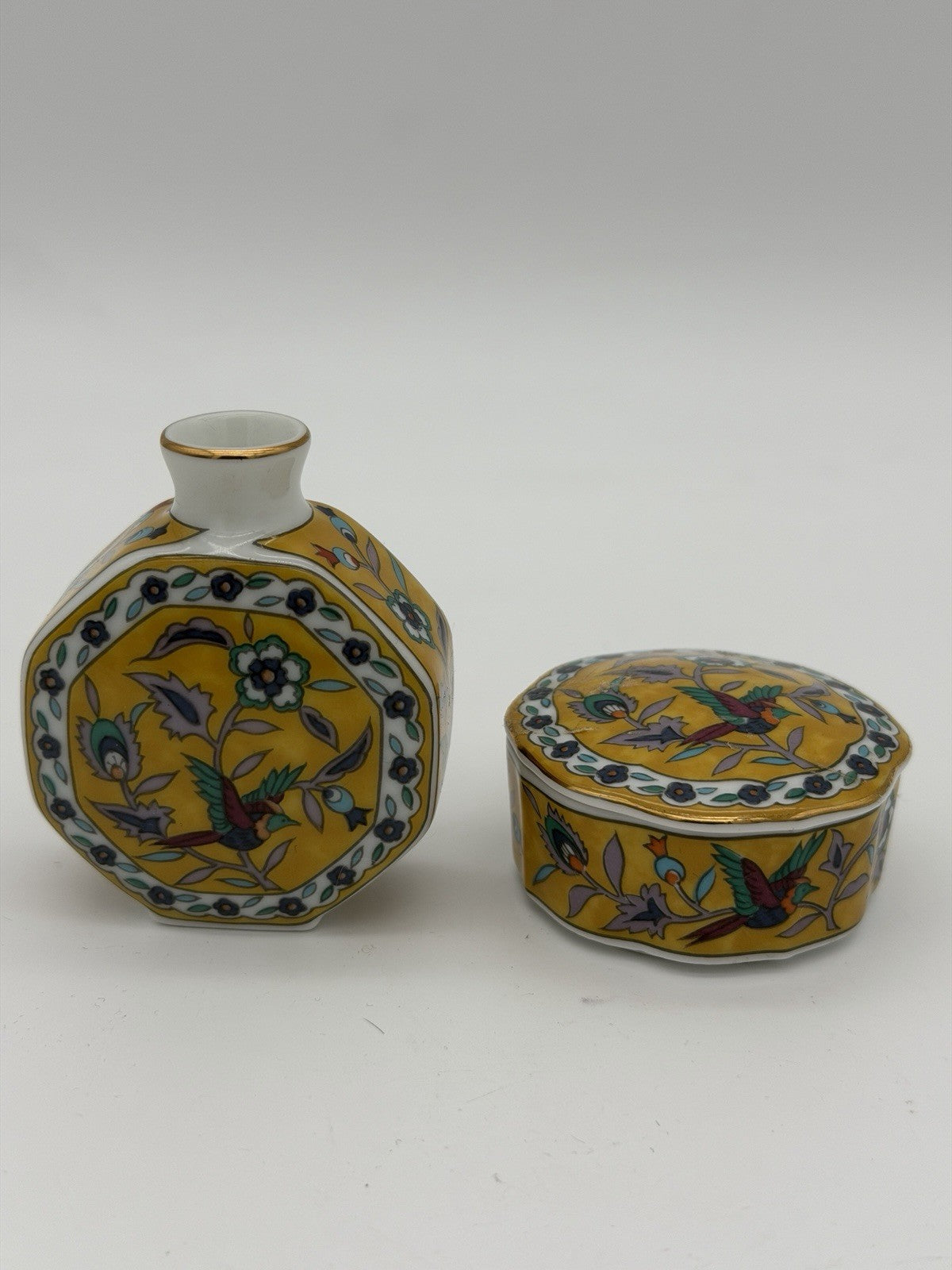 Takahashi Pottery Japanese Porcelain San Francisco Asian Kutani Miniature Set 2”
