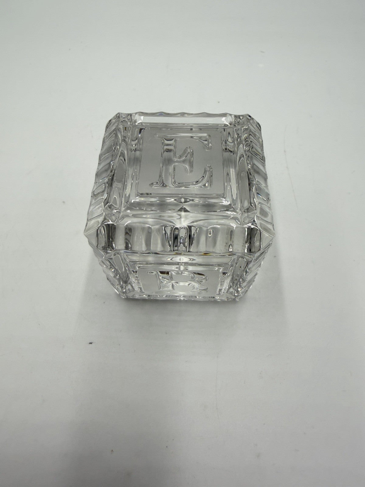 Waterford Crystal Ireland ABC Building Block Paperweight Signed Figurine 2”H