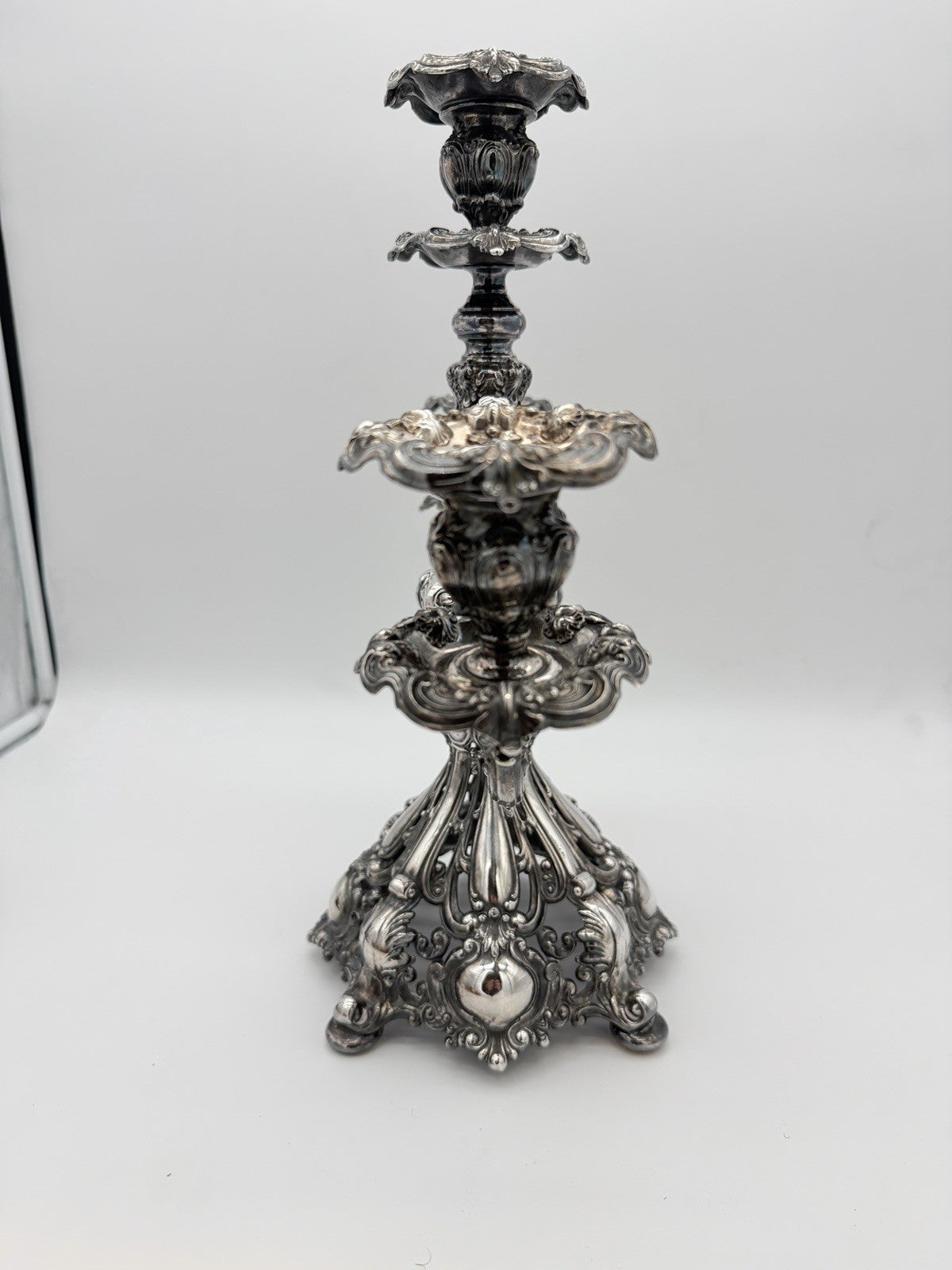 Antique Reed & Barton Silver Plated Renaissance Designed 3 light Candelabra