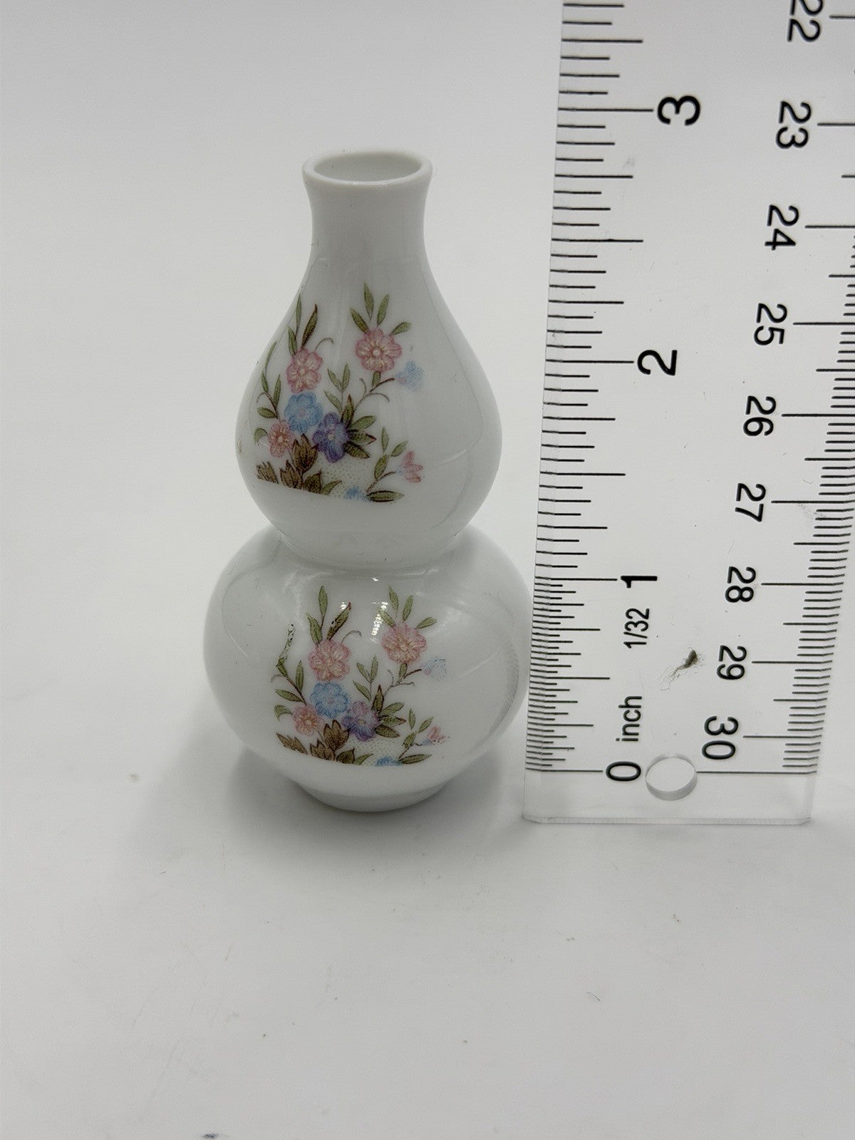 Antique Chinese Zhongguo Jingdezhen Zhi Porcelain Miniature 3” Floral Vase