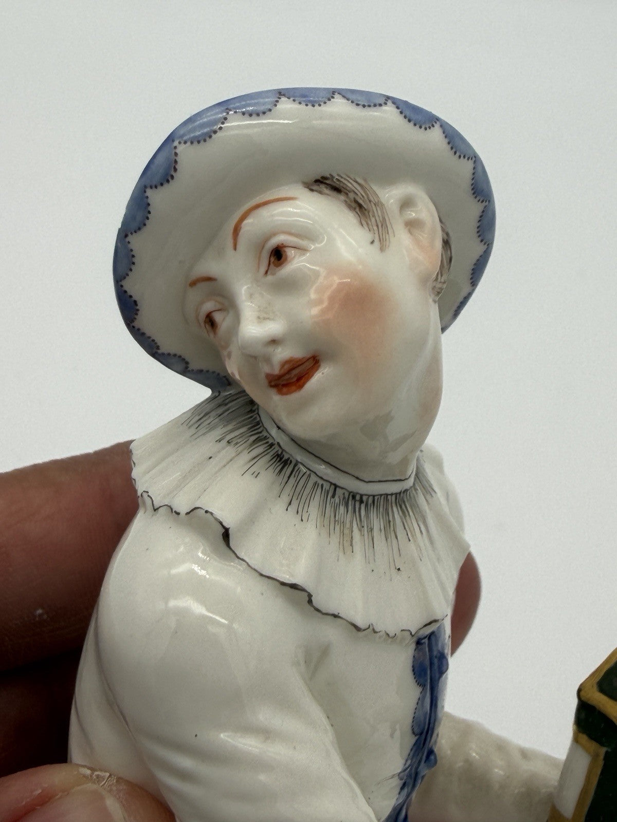 Nymphenburg Pierrot  Commedia Dell'Arte F.A Bustelli Circa 1900 Antique Figurine
