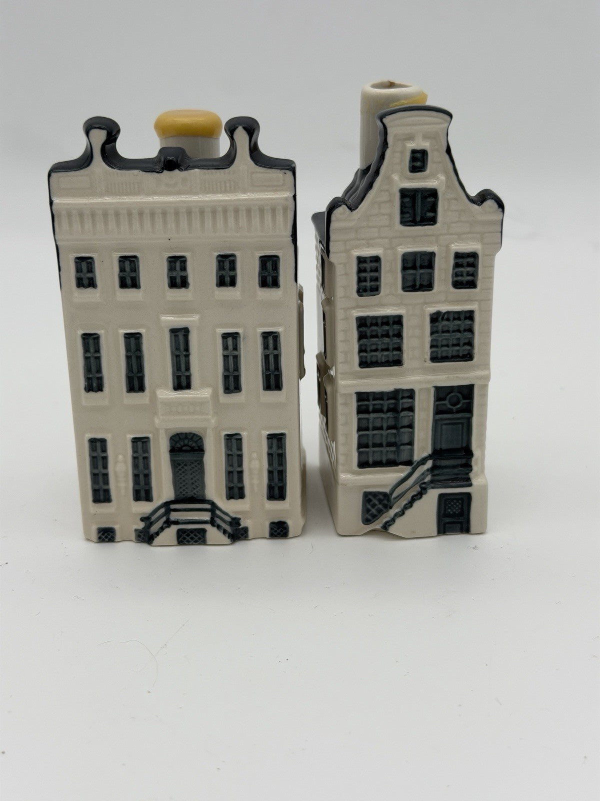 KLM Blue Delft Houses BOLS Amsterdam Empty #83 & #78 Decanters