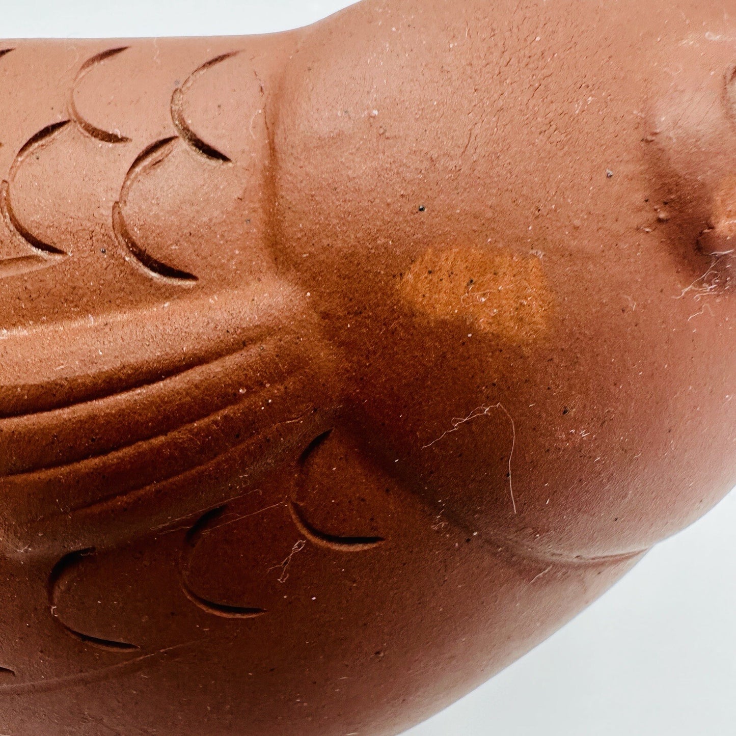 Chinese Pottery Terracotta Yixing Zisha Clay Fish Candle Holder Vase Home Decor