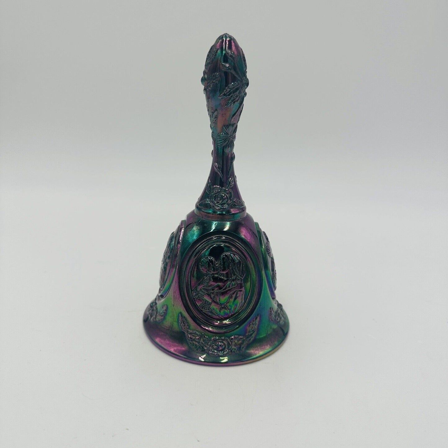 Fenton Bell Carnival Iridescent Madonna & Child 6.5in Vintage Large Art Glass