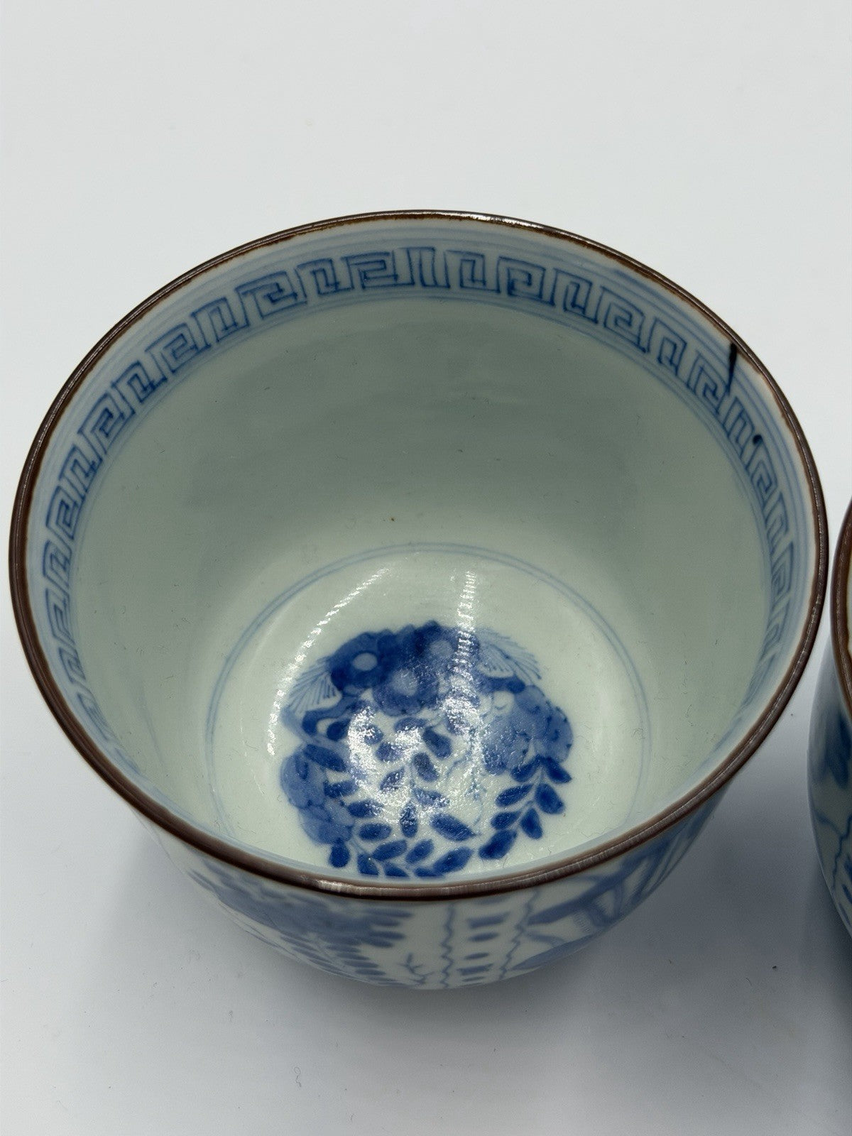 Qing Dynasty 19th  Jingdezhen folk kiln blue & white porcelain teacups