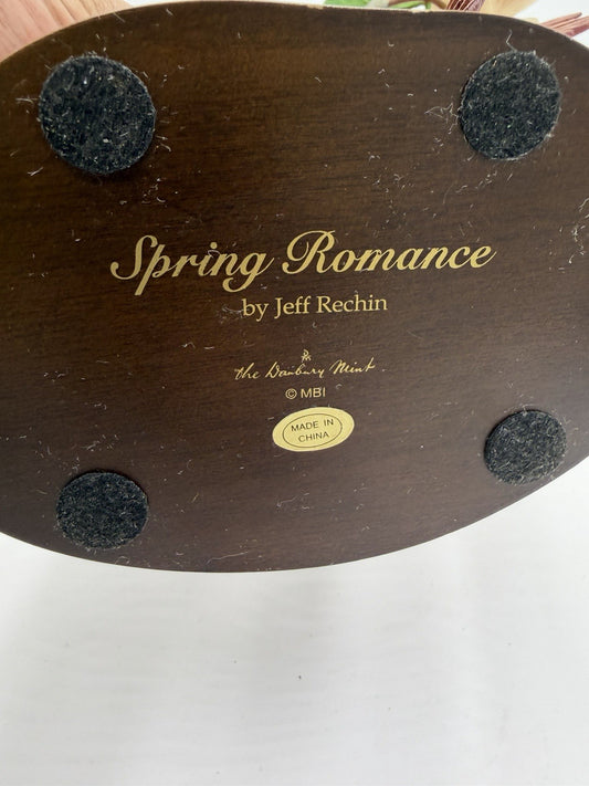 Danbury Mint Spring Romance Cardinals Flower Branch By Jeff Rechin Figurine
