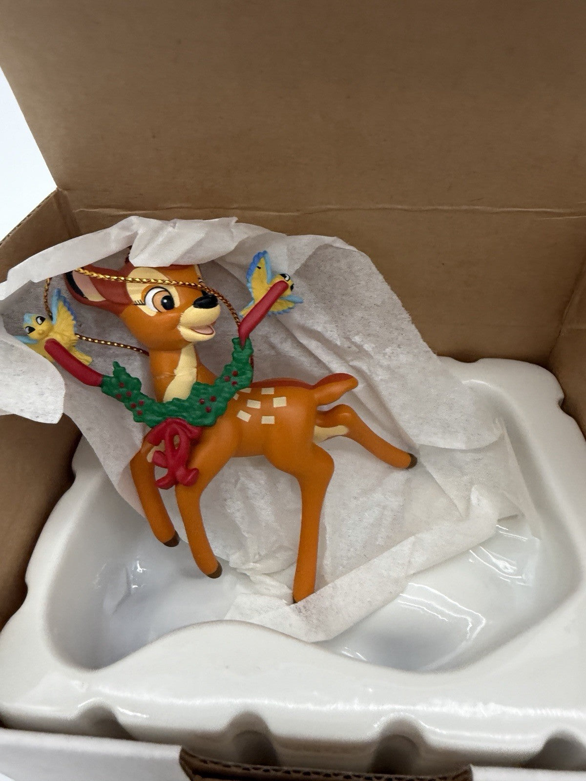 Vintage Disney Grolier Dopey Bambi Pocahontas Christmas Ornaments Vintage 4 PCs