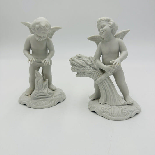 Karl Klette Dresden Cherubs Four Seasons White Bisque Germany Vintage