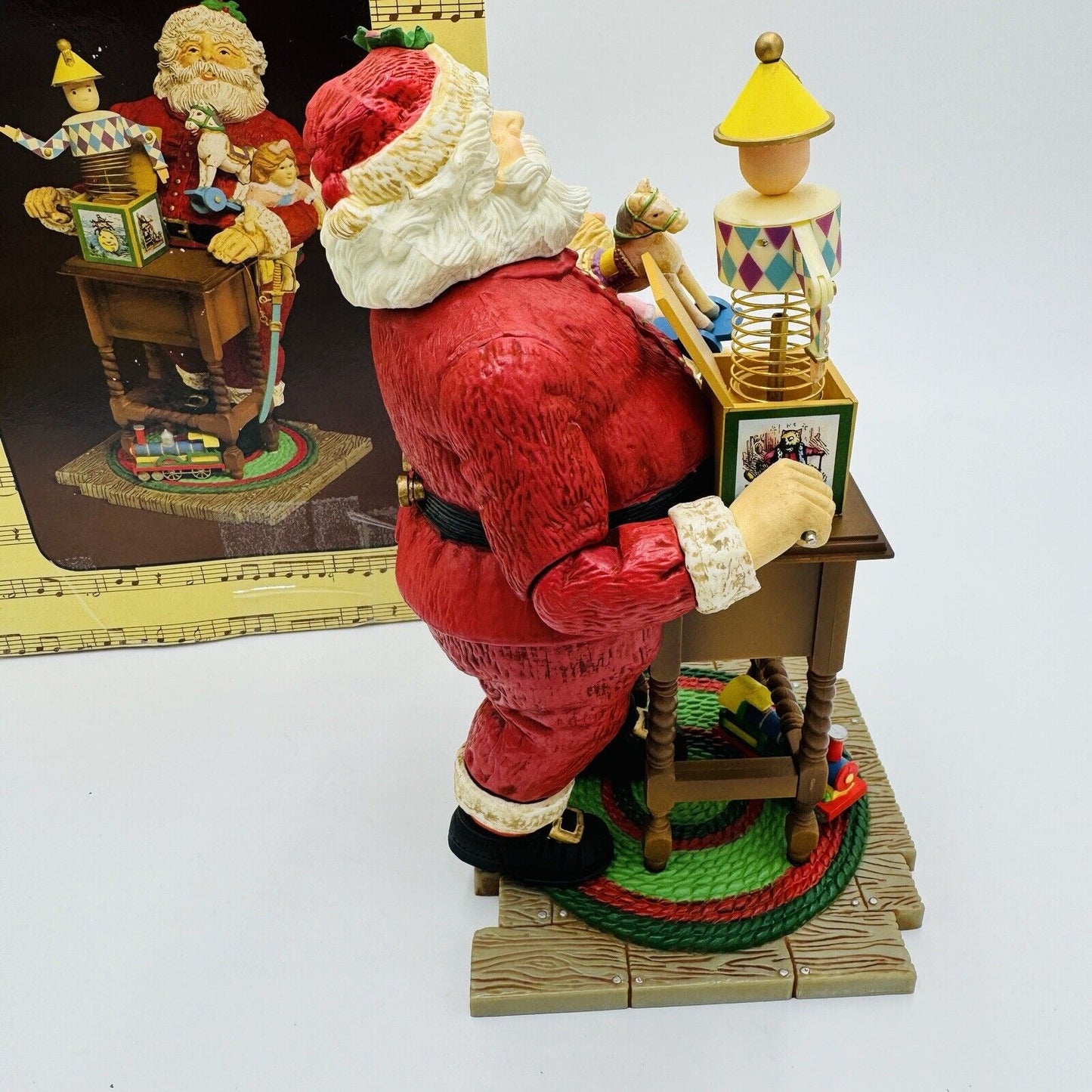 Enesco Small World Of Music Christmas Santa Wind Up Toys Box Holiday Rare