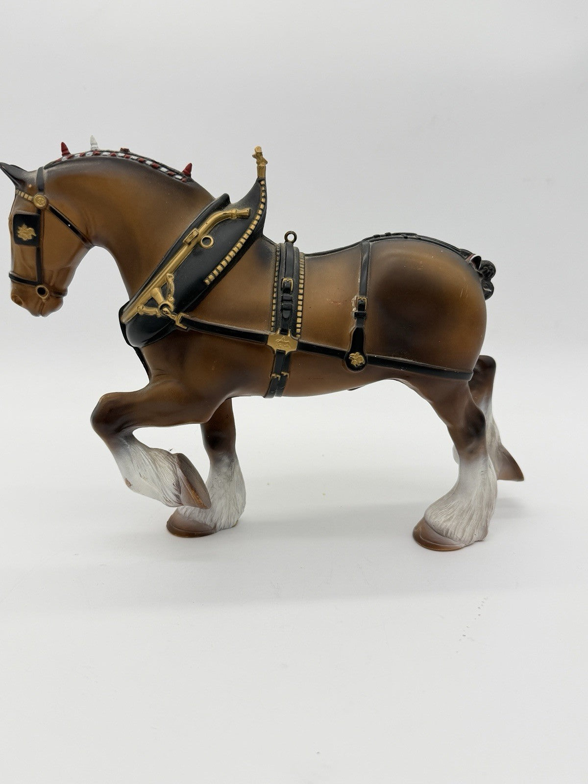 Vintage Anheuser Busch Budweiser clydesdale figurine 1960s Molded Plastic Horse